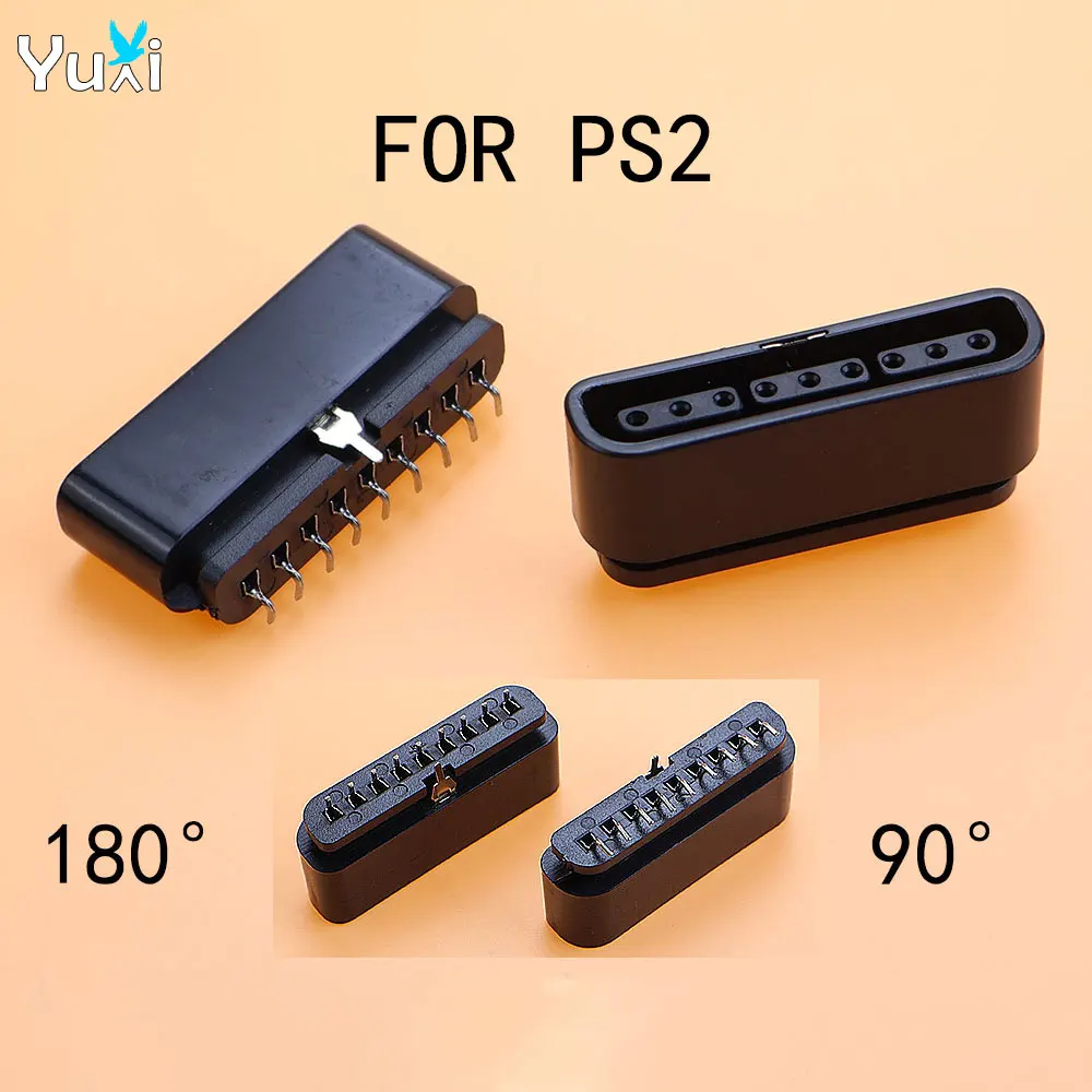 

Yuxi 1piece 9pin 90/180 degree split female connector game controller slot, suitable for PS2 game console accessory adapter