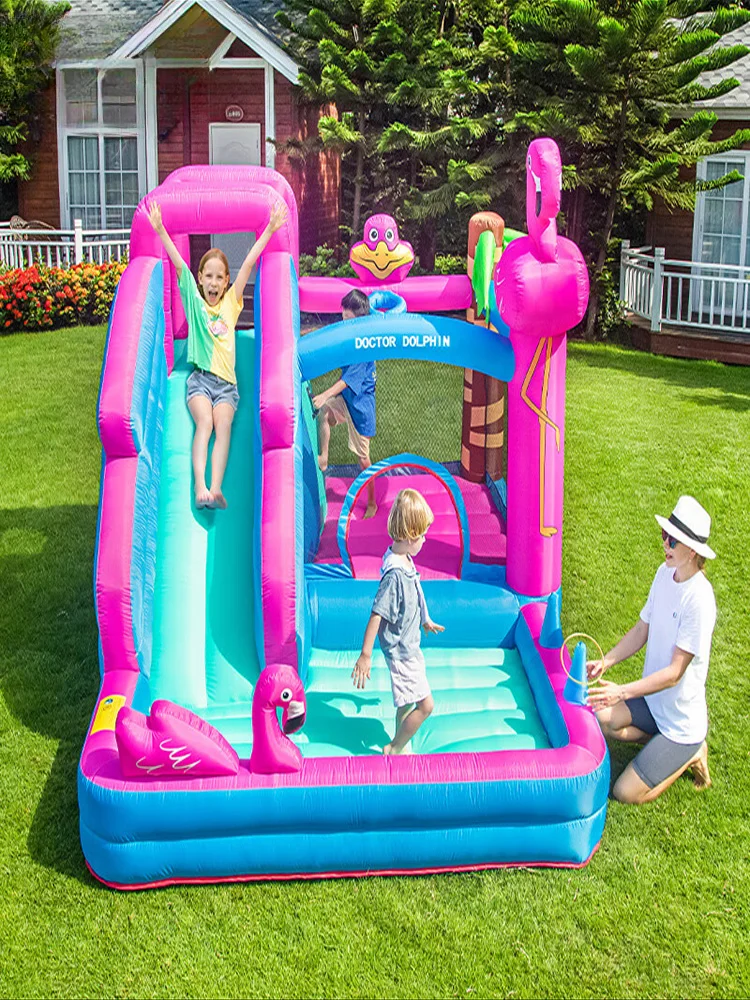 Flamingo Inflatable Castle Indoor Small Household Naughty Castle Inflatable Slide Amusement Park