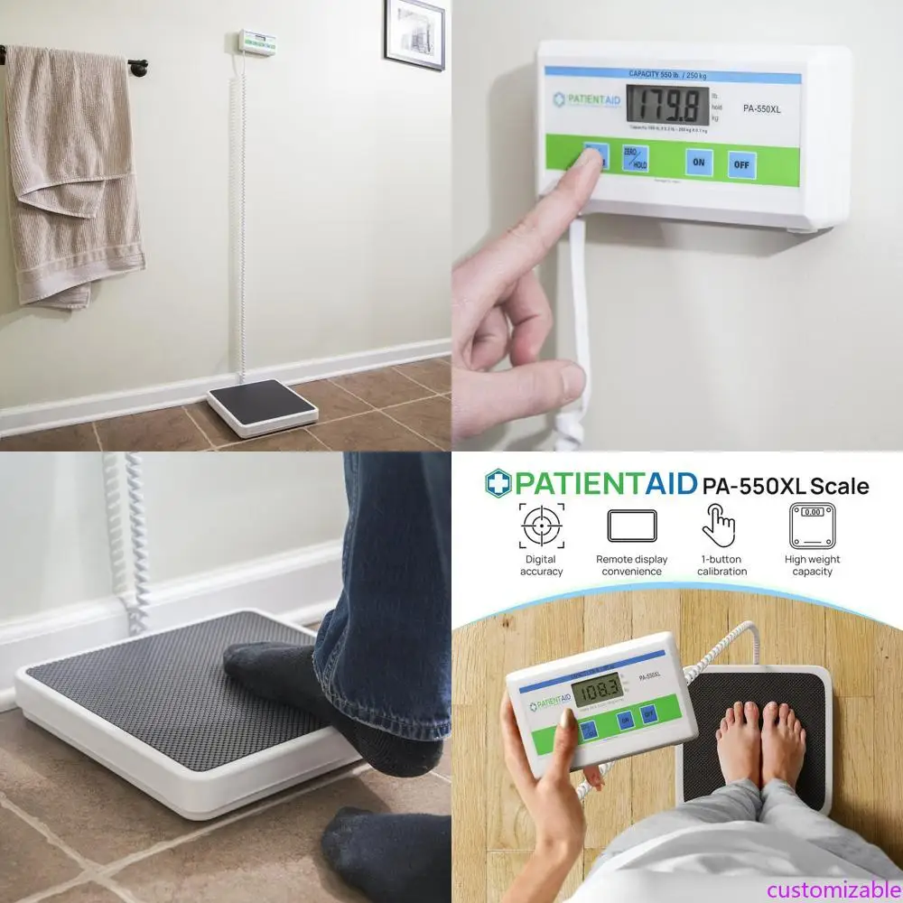 

Портативные напольные весы медицинского класса с цифровым дисплеем для домашнего, больничного и физического использования — поддерживает фунты и килограммы