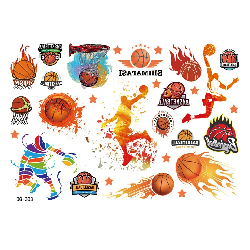 1Pcs New Football Soccer Fan Fake Tattoo Sticker Temporary Basketball Tattoo Sticker Sleeves Waterproof For Man Gift