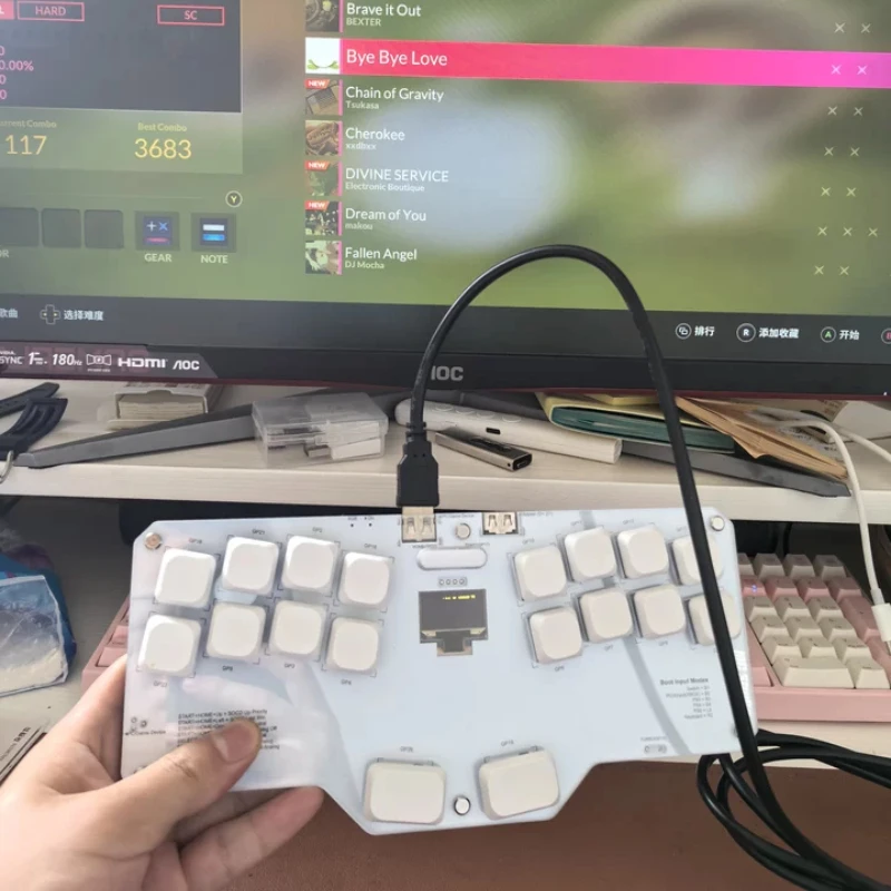 MCstudio Fighting Keyboard Mixbox Audio Game Keyboard Street Fighter King Switch Arcade Game Steam for Gamers Play Gaming