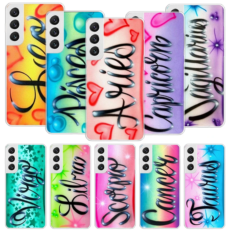 Aries Leo Libra Pisces Virgo Capricorn Phone Case For Samsung Galaxy S24 S23 S22 S21 S20 Ultra S20 FE S10 Plus S9 S8 + Fundas