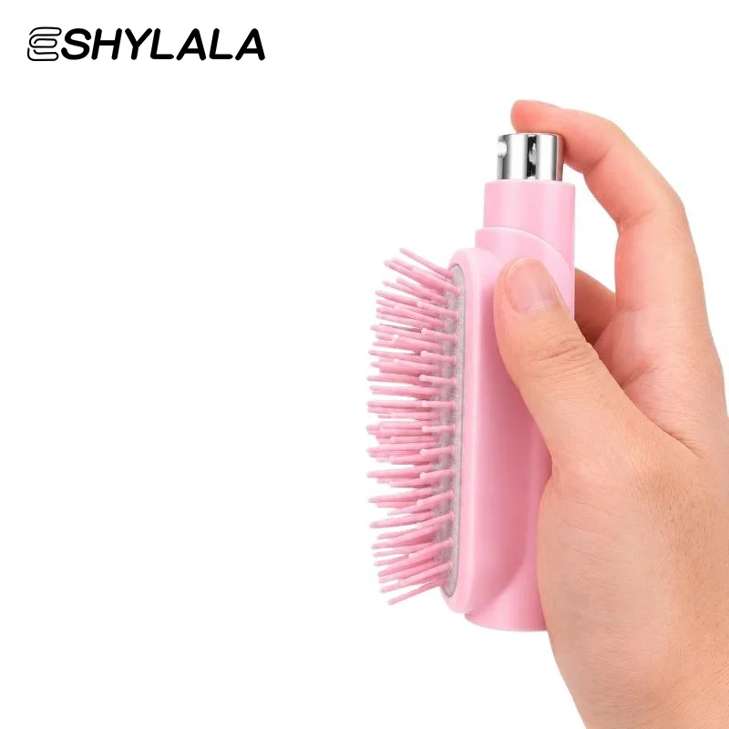 2 In 1 Hair Mist Spray Comb Pocket Detangling Scalp Massage Comb Anti Static Refillable Water Spray Hairbrush Hair Styling Tools