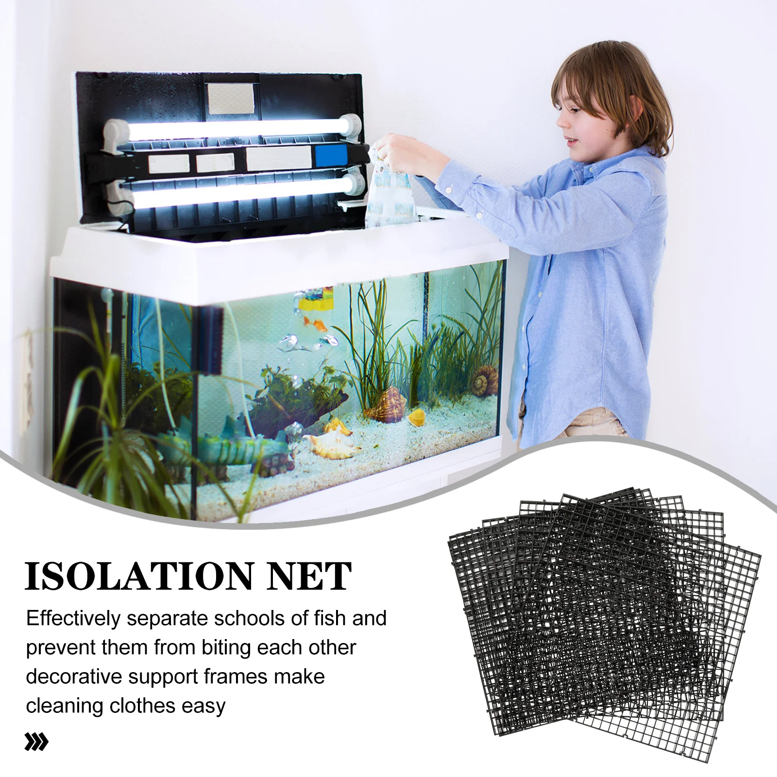 

1 set 1 Set Of Isolation Plate Suction Fish Tank Partition Net Bottom Filter Plates Aquarium Grid Divider Plastic Breeding Tank
