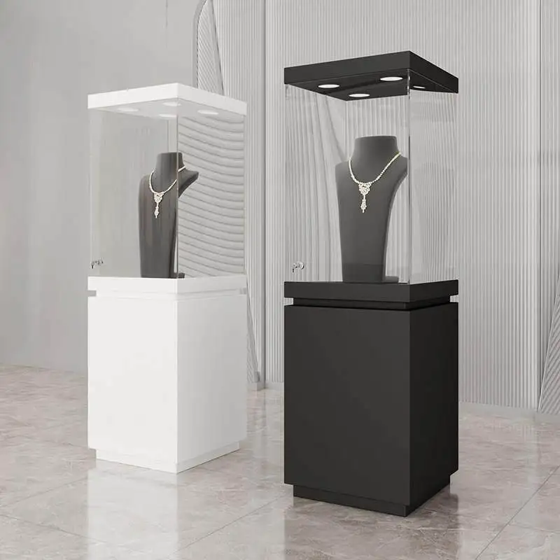 Jewelry Cabinet Display Cabinet Boutique Museum Cultural Relics Glass Showcase Jewelry Jade Ceramic Products Exhibition Counter