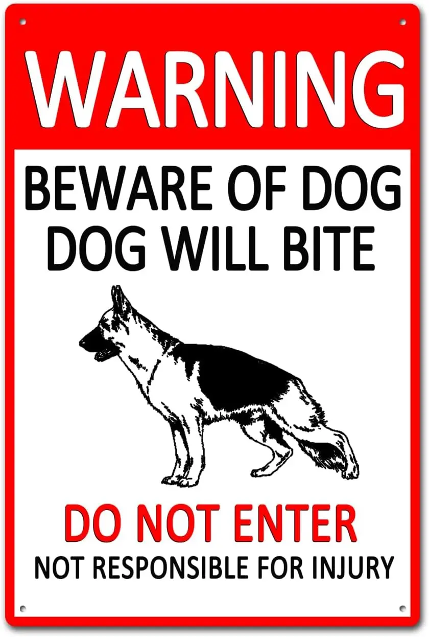 Funny Warning Metal Sign Beware of Dog Do Not Enter Not Responsible for Injury Tin Sign for Fence Yard Garden 8x12 Inches s sign