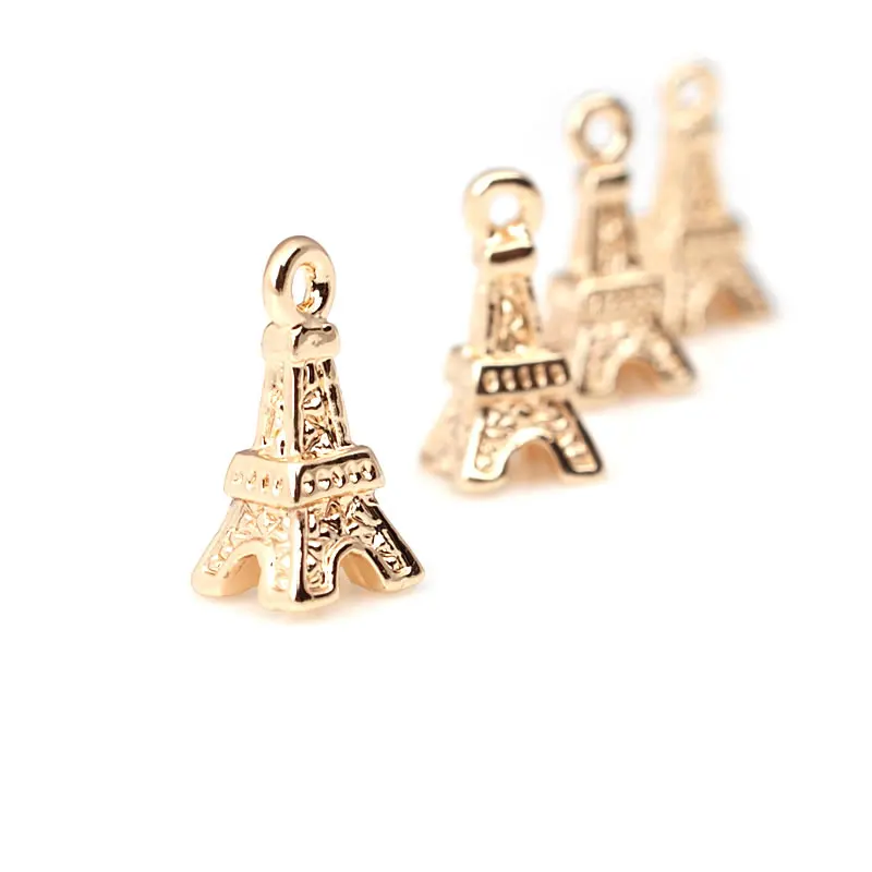 18K Gold Color Brass Eiffel Tower Charms Pendants High Quality Necklace Earrings Jewelry Accessories Rosediy official-website
