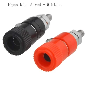 10 Buah Terminal Tiang Pengikat Soket Steker Pisang 4mm Konektor Terminal 4mm untuk Amplifier Arduino 6 pos penjilidan penjualan terbaik - №