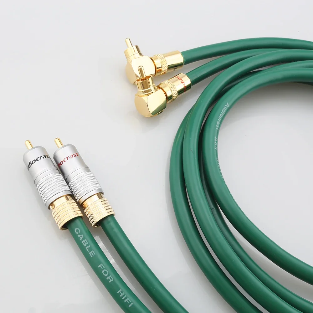 A54 Посеребренный 6N OFC HIFI RCA аудиокабель «папа-папа», позолоченные вилки, прямоугольный удлинитель RCA
