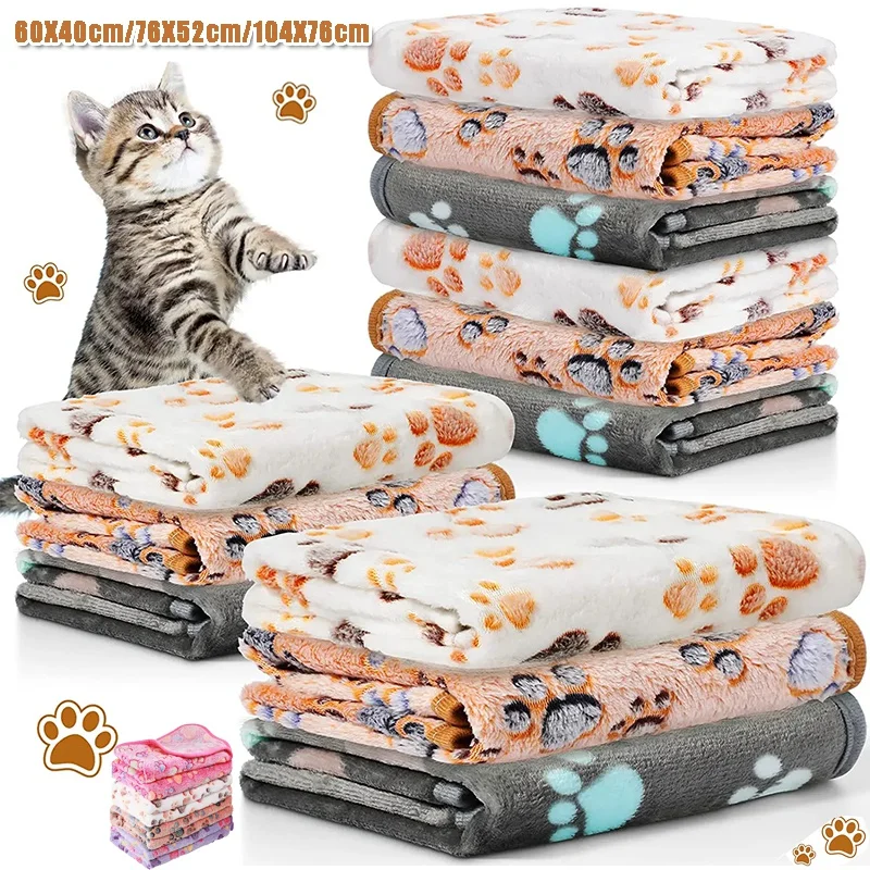 

Pet Blanket Paw Print Fleece Blanket for Small Medium Large Pet Dog Cat Soft Sleep Mat Puppy Kitten Soft Blanket Doggy Warm Mat