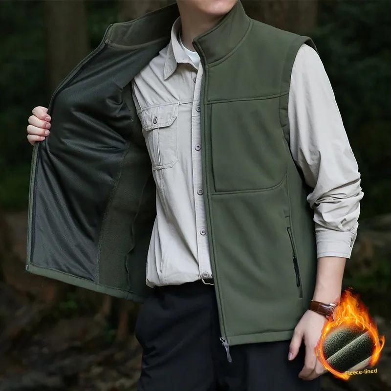 

Новый модный мужской жилет на флисовой подкладке для весны и лета, повседневный, для активного отдыха, с множеством карманов, для рыбалки, для фотографов, рабочая одежда, быстросохнущий