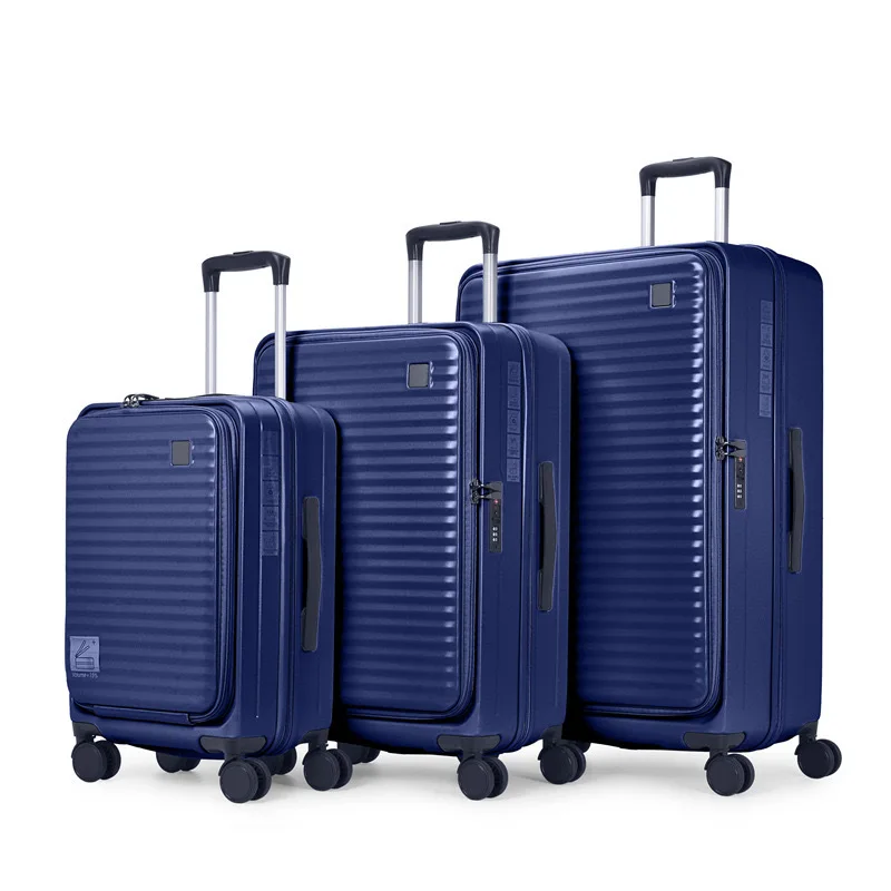 

Suitcases 3 pieces Luggage Sets Front Fastening Zipper Troelly Case Business Function Rolling Cabin Carry-Ons 20Inch Travel Bags