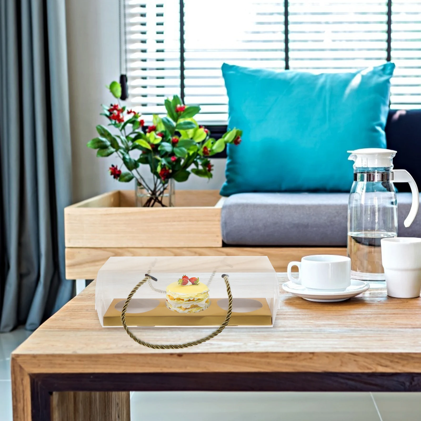 

10pcs Cake Boxes Egg Yolk Puff Cases PET Transparent 3 Particle Snowflake Pastry Bakery Packing Ideal Biscuits