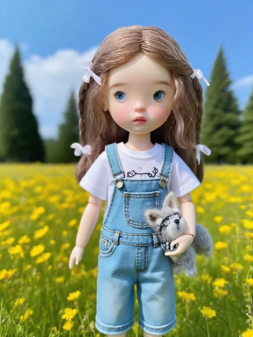 

Kari Doll Парики из натуральных мохеровых волос для куклы Landazz Landoudou, окружность головы 16 см