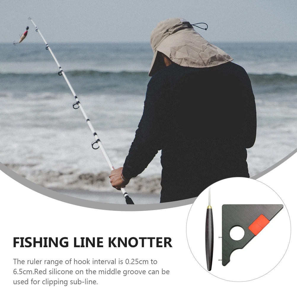 

1Set Fishing Knotter Set Adjustable Measurement Ruler 0.25-65Cm Fish Hook Interval Red Silicone Clip Portable Fishing Tackle
