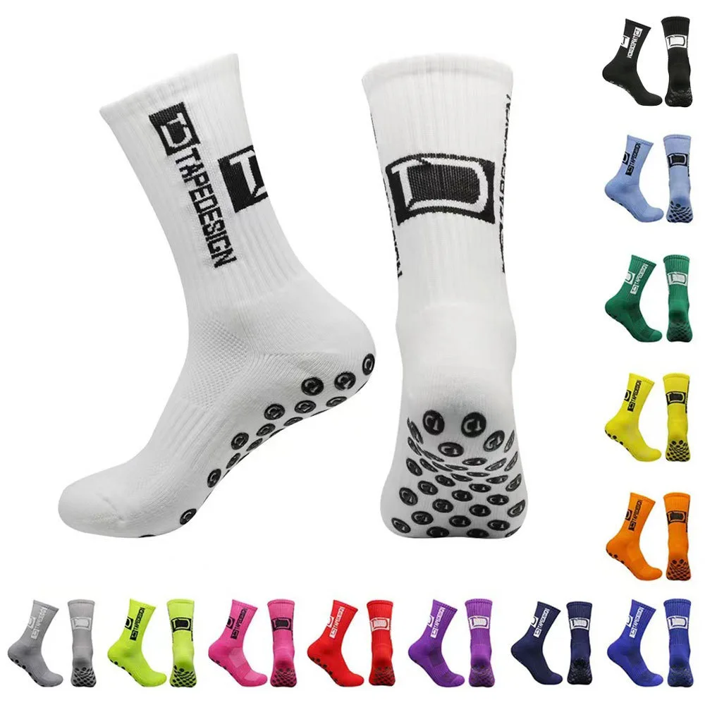 

4 Pairs Men of New TC Mid Tube Glued Football sSocks for Sports Training and Competition Non slip and Breathable Socks