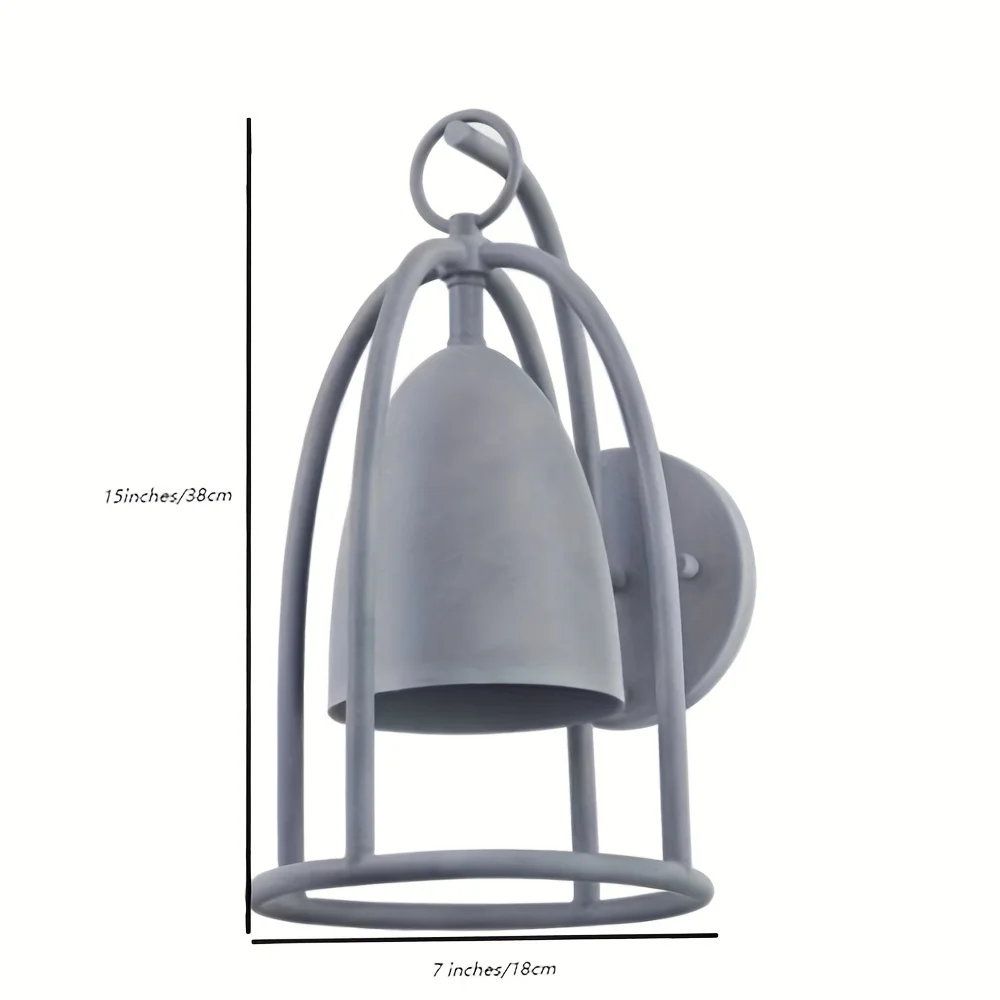 Grey Outdoor Wall Light Garden Gate Lamp for Exterior House Garage and Patio Design Bell Shape