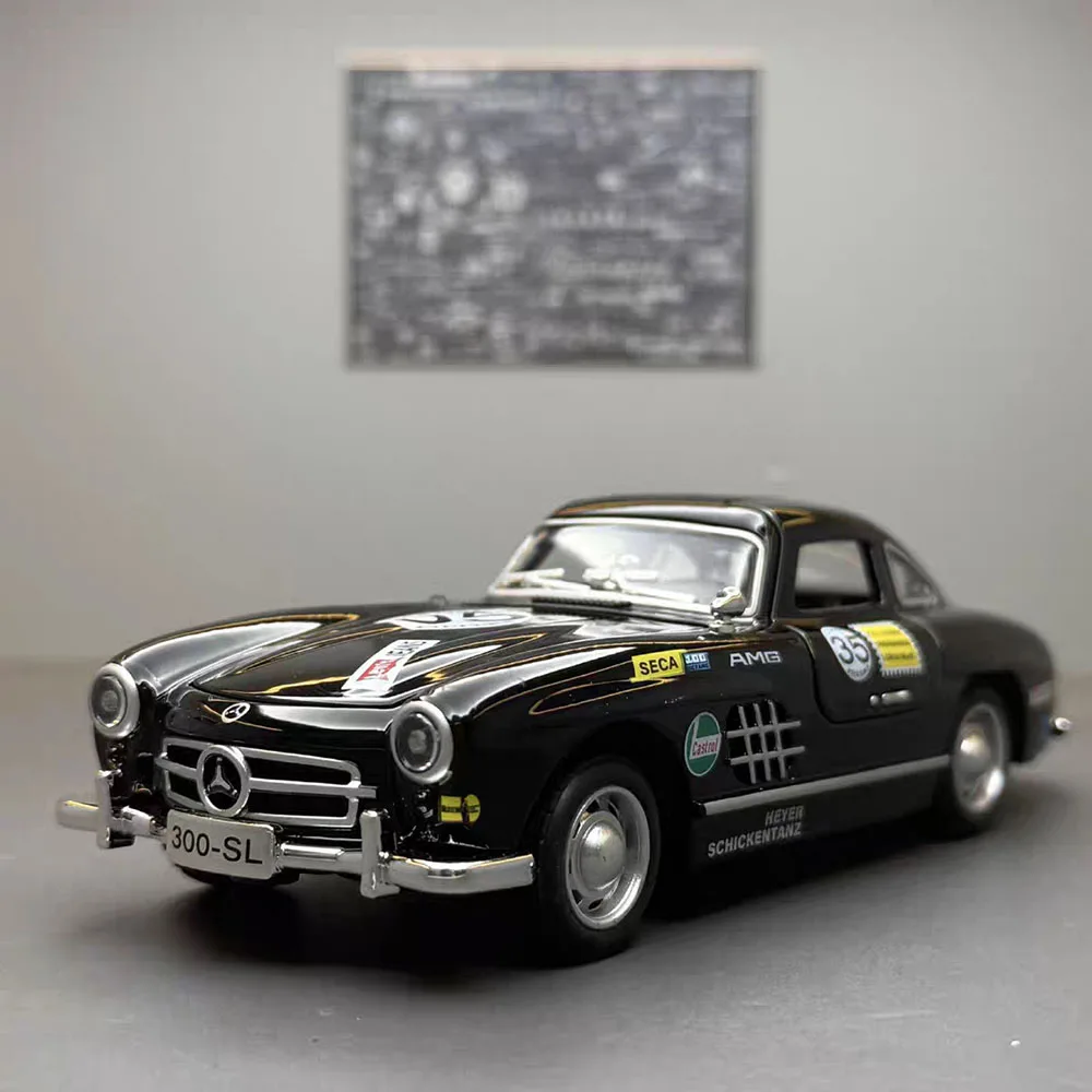 

Масштаб 1:32 Benz 300SL, модели автомобилей из сплава, литые под давлением игрушки, резиновые шины, 4 двери, открытые миниатюрные спортивные машины, игрушка для детей, развивающая