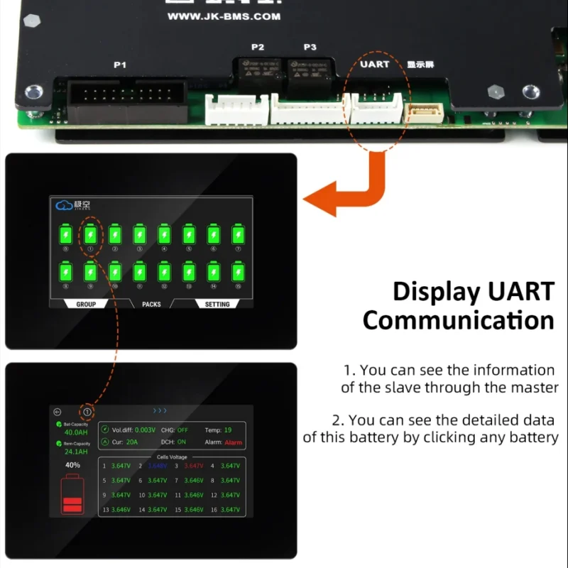 JK Smart BMS Ready Stock 8S 16S 48v 100/150/200A Lifepo4 Li-Ion LTO per Growatt Deye Inverter Home Farm Scheda di accumulo di energia