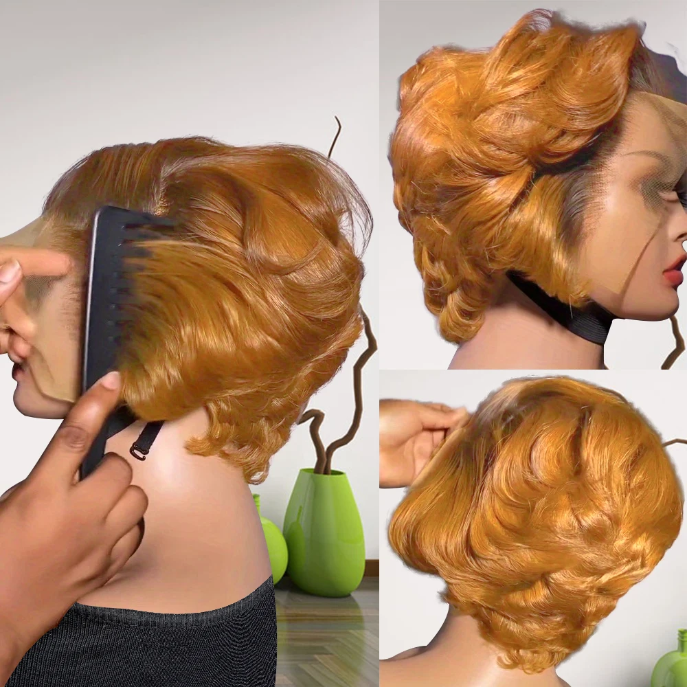 13x4 Lace Front Human Hair Wigs 6 Inch Pixie Cut for Women - Transparent Frontal Natural Looking Short Wigs Lightweight Breathab image 4