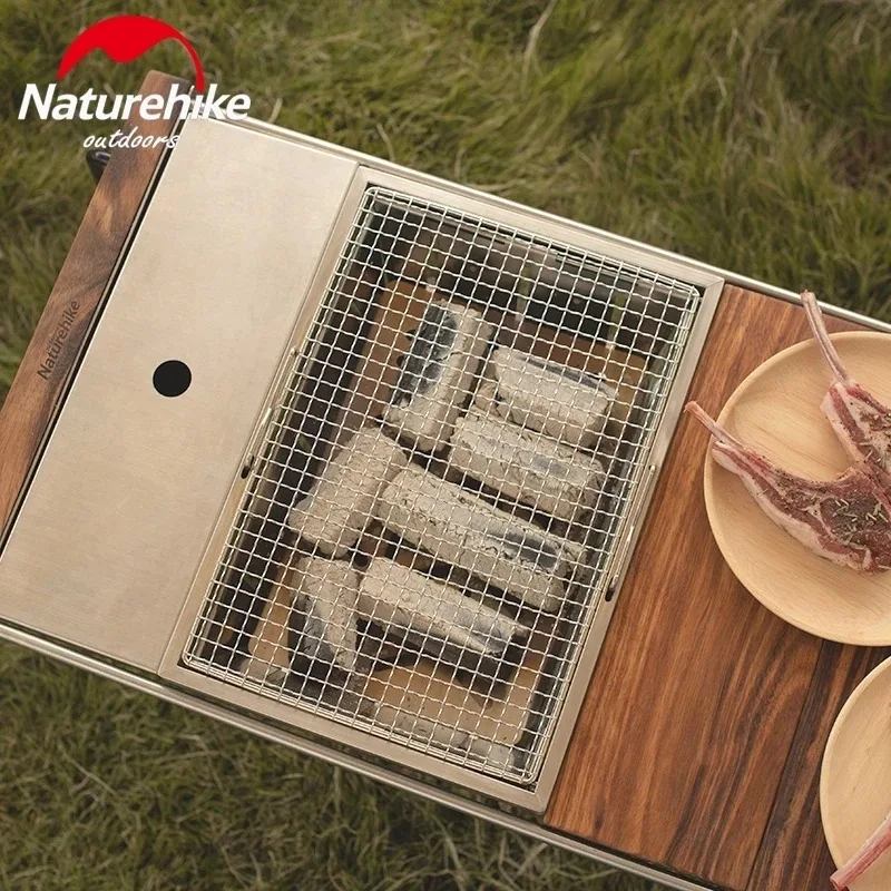 Imagem -05 - Naturehike-portátil Folding Fogão de para Camping Incorporado Forno Bbq Grill Piquenique ao ar Livre Acessórios Clipe Aço Inoxidável