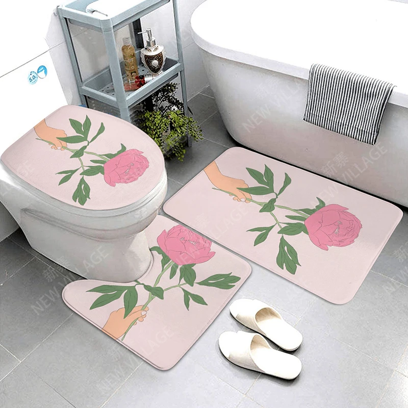 Anti-slip Bath Mat Bathroom Small Rug Shower Mat Decorative Absorbent Foot Mat Entrance Bathtub toilet rug Morandi Nordic Modern