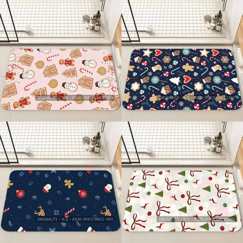 

Cute Christmas Pattern Mat Living Room Decoration Home Sofa Non-Slip Carpet Study Bedroom Tatami Children'S Soft Floor Mat