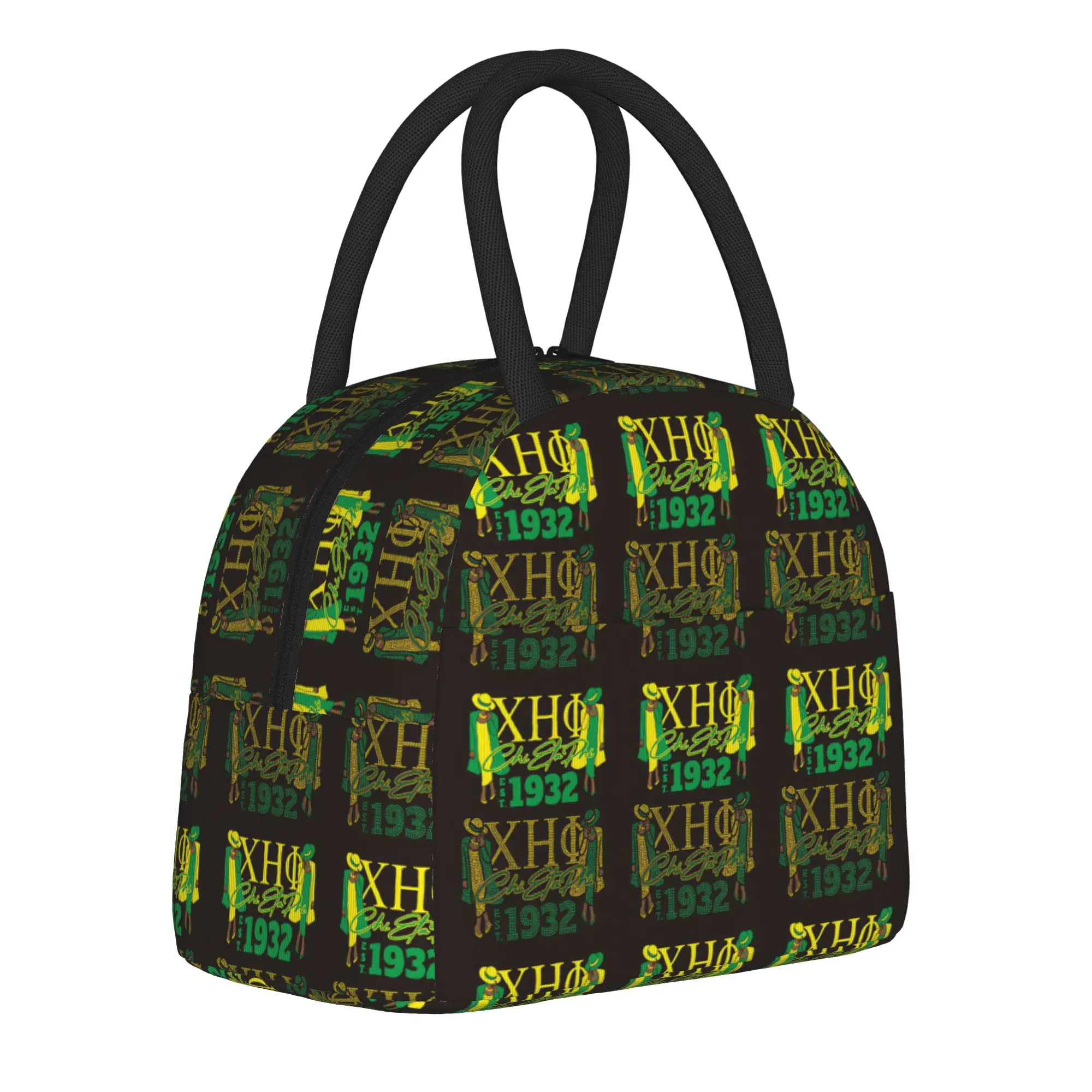 CHI ETA PHI Sorority Nurse 1932 Lunch Bag Portable Lunch Box Men Outdoor Picnic Print Cooler Bag Retro Oxford Thermal Lunch Bags