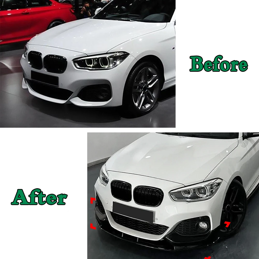 앞 범퍼 립 스플리터 디퓨저 바디 키트 스포일러 범퍼 가드 액세서리 BMW 1 시리즈 F20 F21 LCI M Sport 2015-2019 MP 썸네일 2