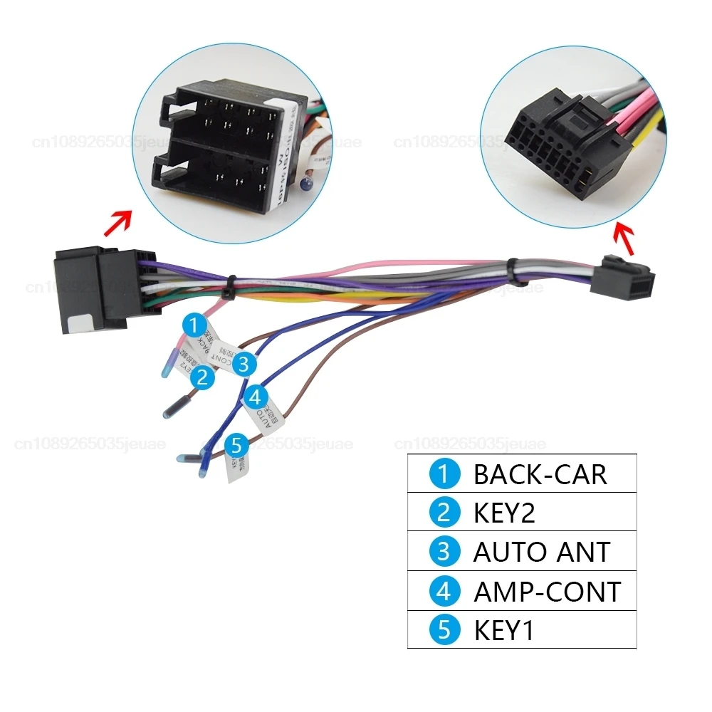 Microphone USB GPS Rear View Camera RCA Output AUX SIM Card Slot Radio Converter 16PIN 4G Power Cable For Car Radio