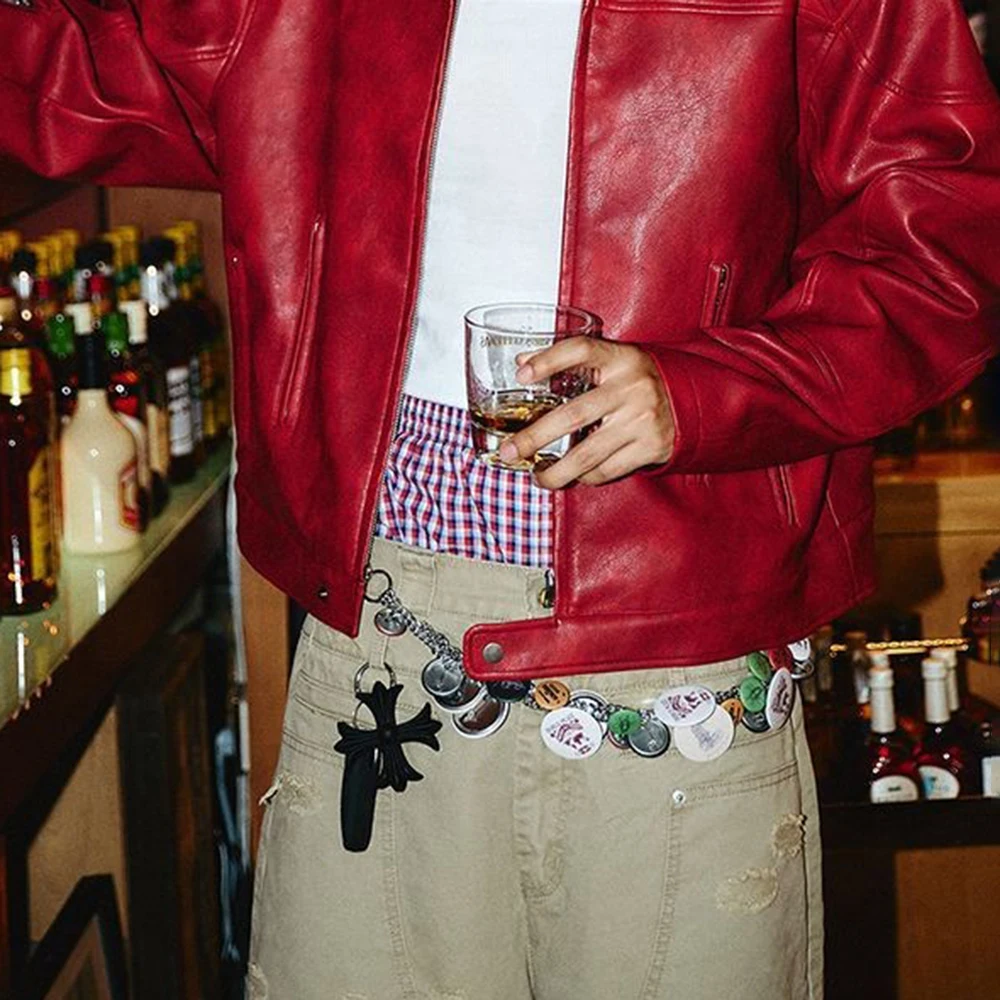 Men's Red Long-Sleeved Leathe - огляд і ціна Street Fashion Trends 2026