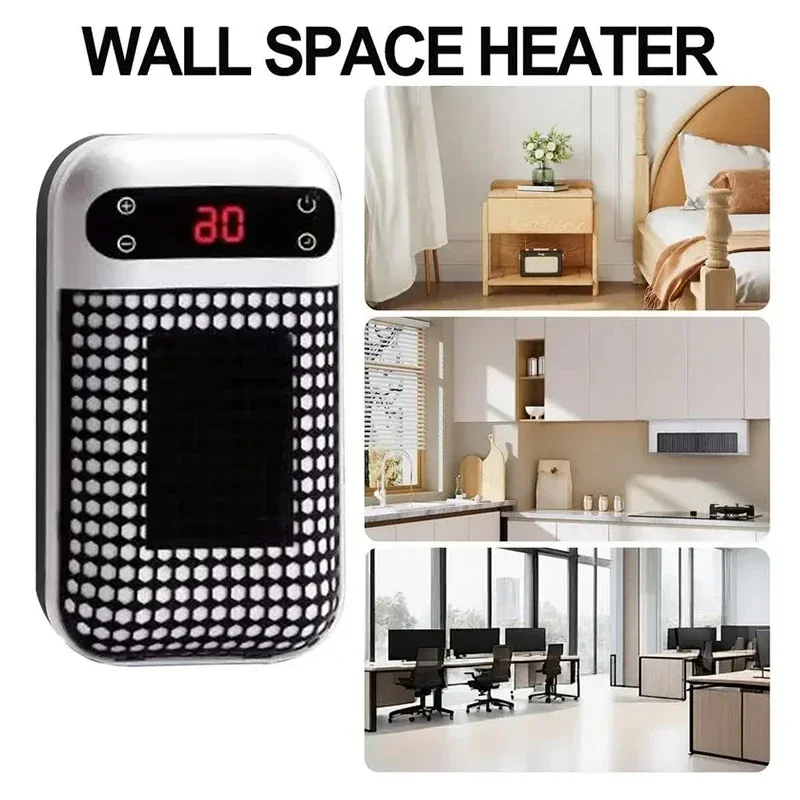 Wall Outlet Heater Plug-in Portable Household Electric Warmer Small Bathroom Heating Fans Home Heater with Remote Control