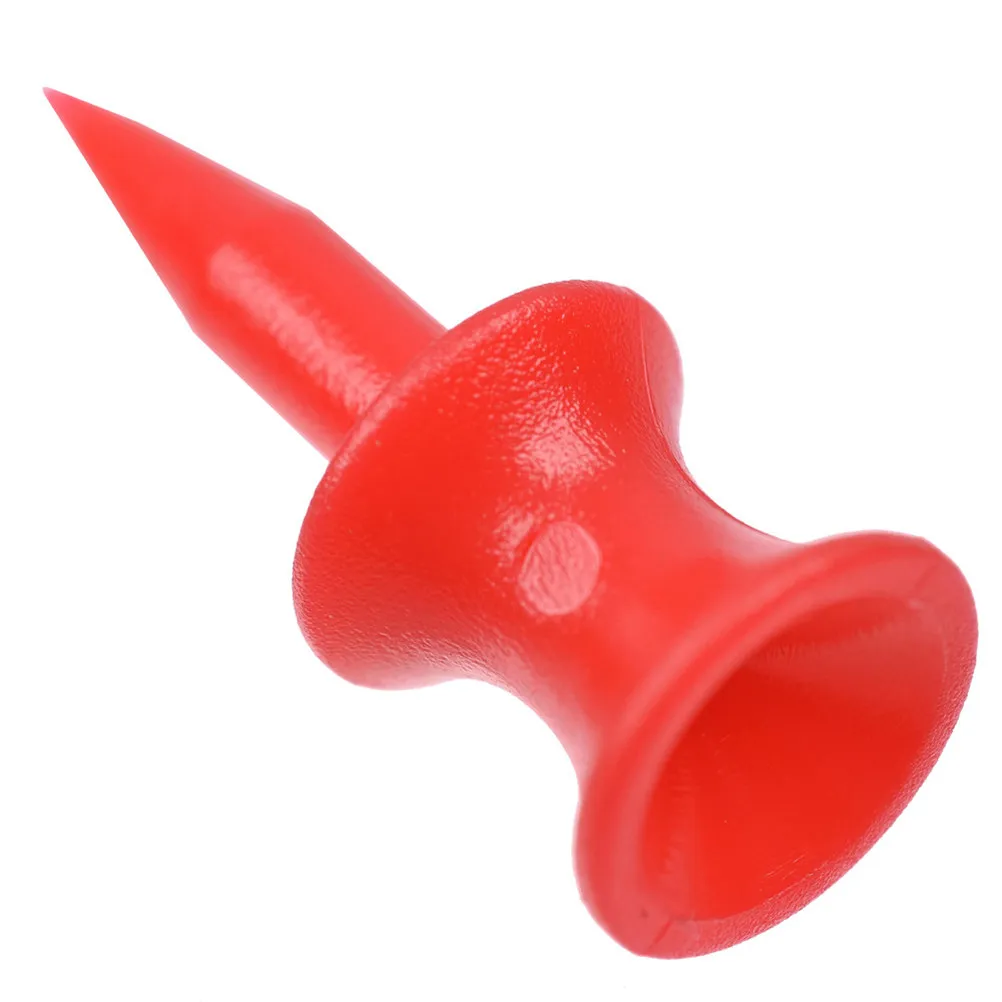50Pcs 30Mm Red Golf Tees Double-Deck Plastic Ball Tees Hard Light Recyclable Driving Range Mat Hole Fit Golf Practice