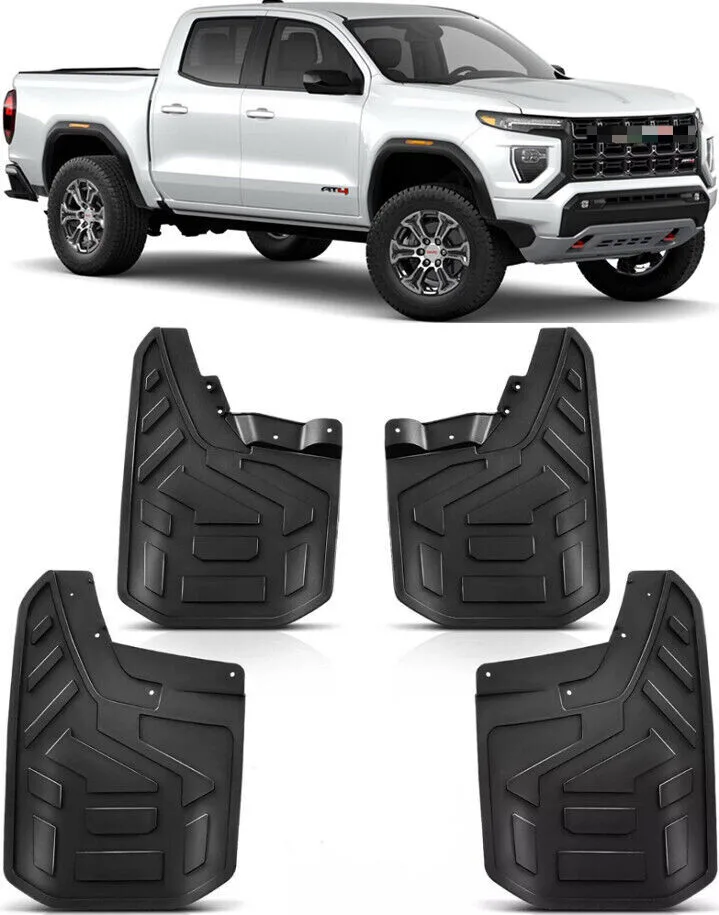 

4X Front & Rear Flat Splash Guards Mud Flaps Fender FOR GMC Canyon 2023-2025