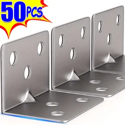 50/10x Stainless Steel Corner Brackets Universal for Cabinets Drawers Windows Wood Furniture 90 Degree Right Angle Fixed Bracket