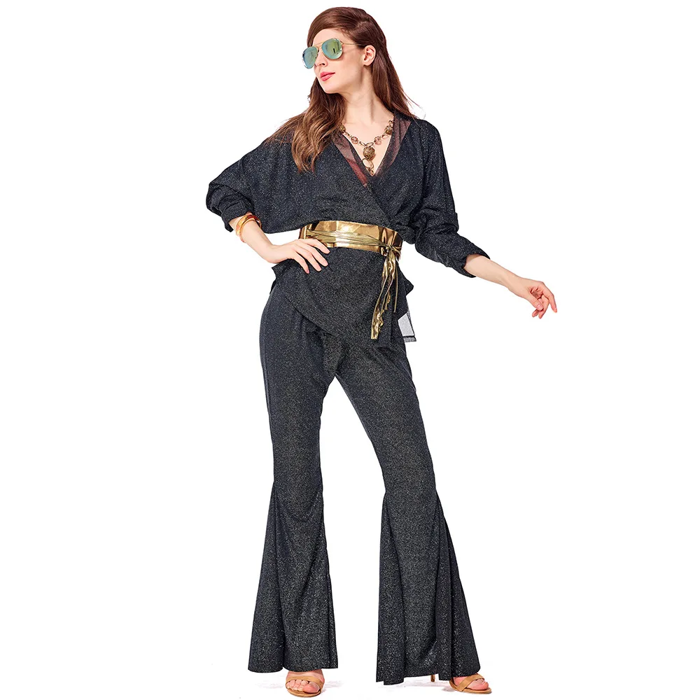 Halloween Kostüme Für Frauen Retro 70s Vintage Cosplay Tänzer Hip Pop Sänger Disco Party Club Karneval Leistung Kleidung