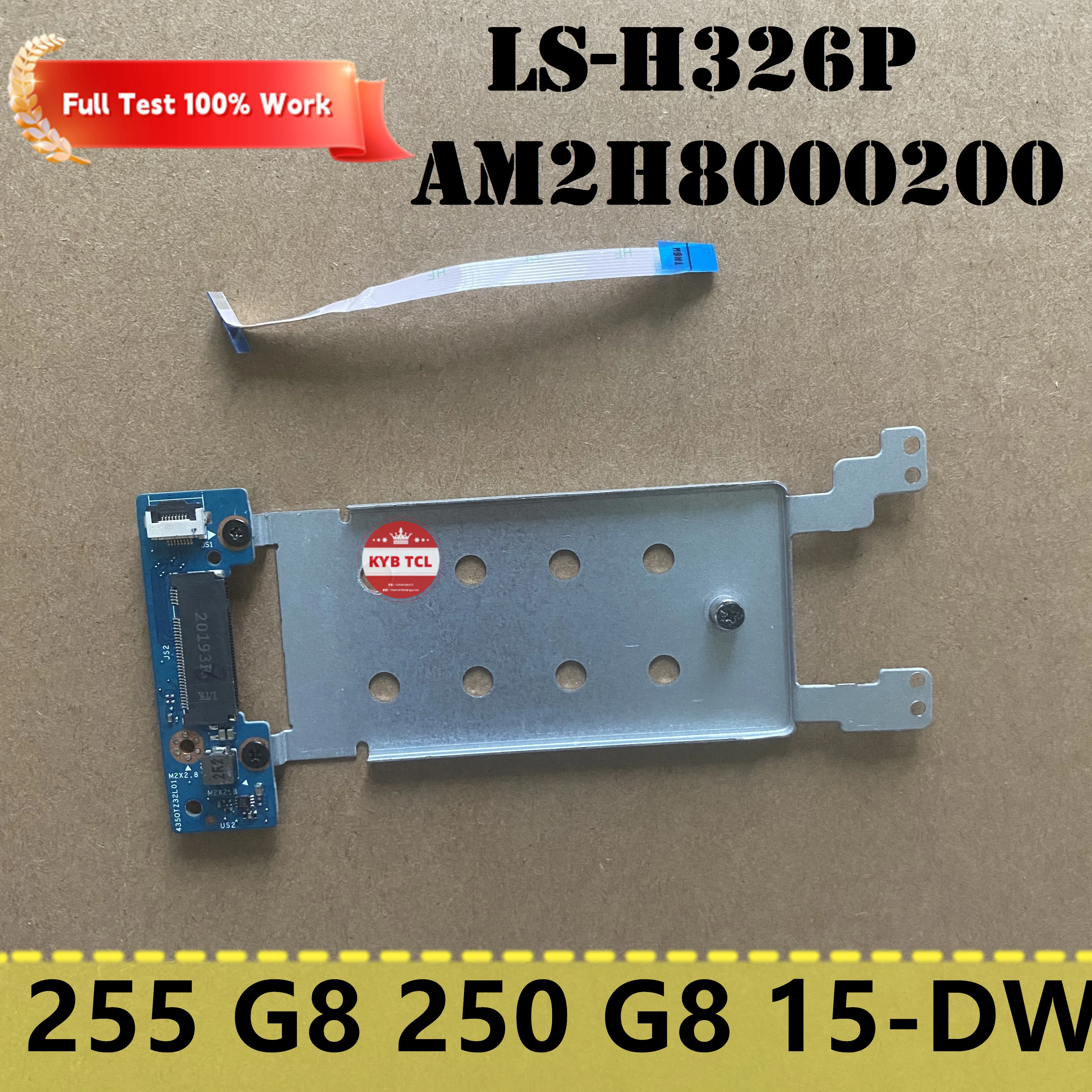 For HP 255 G8 250 G8 15-DW 15-DW1083WM 15-DW1021NA Laptop SSD Connector Board w/Caddy Bracket LS-H326P AM2H8000200 Notebook