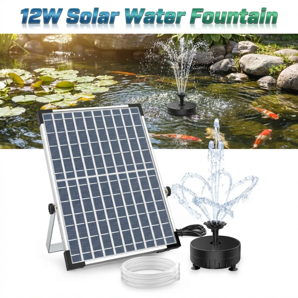 12W Solar Water Fou…