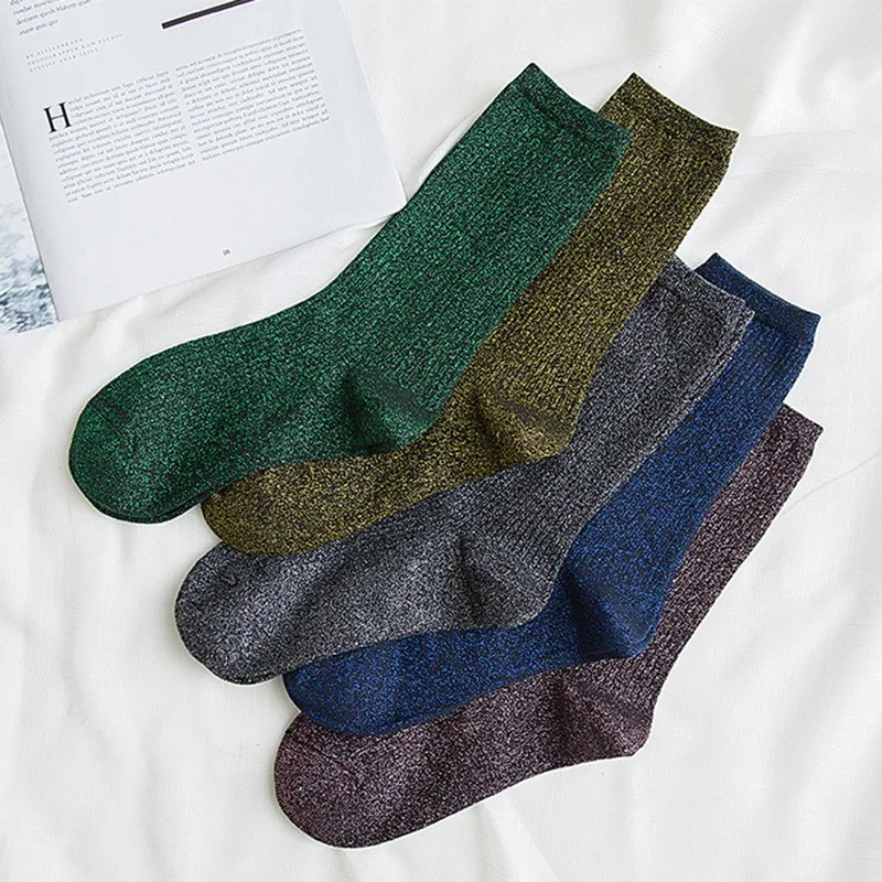 5-Paar Slouch-Socken-Set für Damen, Frühling und Herbst, lange, lockere Socken für Damen, lässige Söckchen für Mädchen, Großhandel, Strumpfwaren 2025