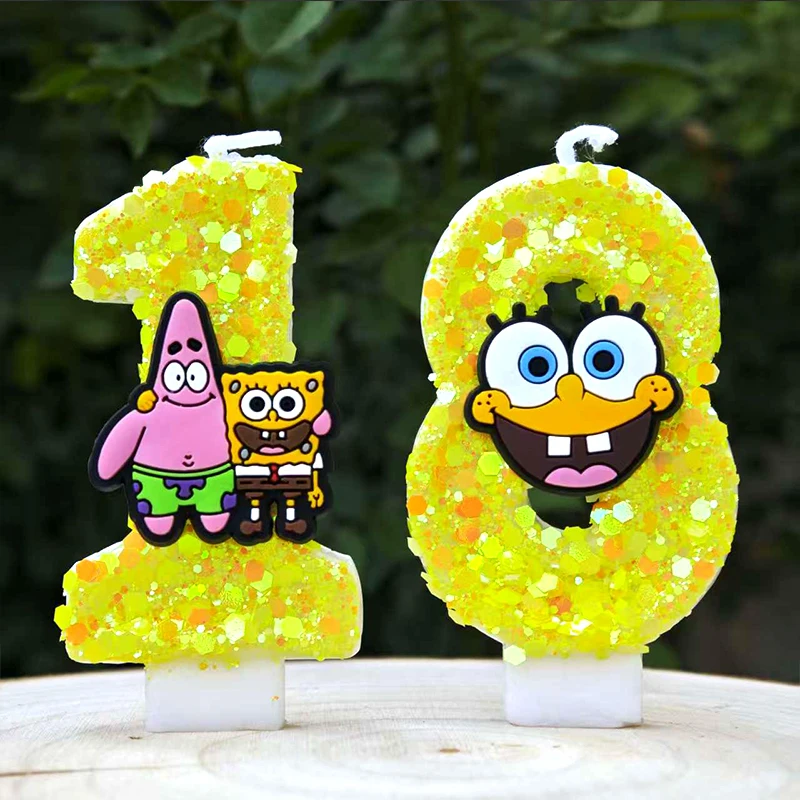 Zebra Candle Supplies - SpongeBob Candle Number 0-9 Kids Birthday