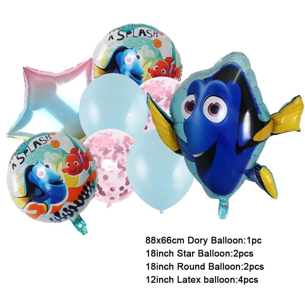 Finding Nemo Clfully Fish Thème Dory Fournitures de décoration de fête d'anniversaire, Décoration de gâteau, Bannière, Fond de ballon, Cadeau de fête préChristophe