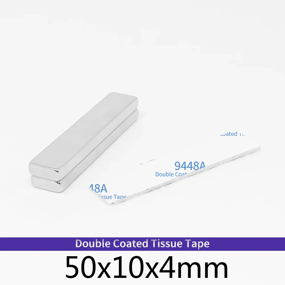 Неодимовый магнит N35, сильный, редкоземельный, с лентой 3 м, 50 х10х4 мм