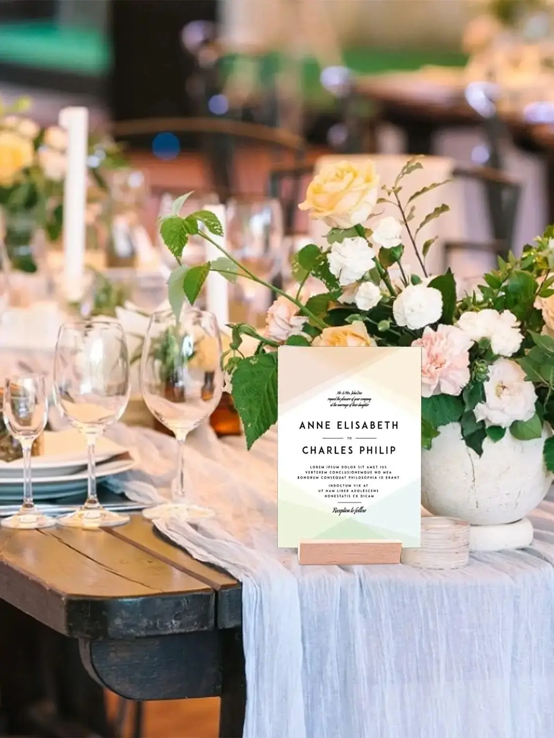 10 stücke Karten halter Holz rutsch feste Tisch nummer Inhaber rustikale Mini Memo Karte Tisch Stand Desktop-Dekoration für Hochzeit Geburtstag – Detail 6