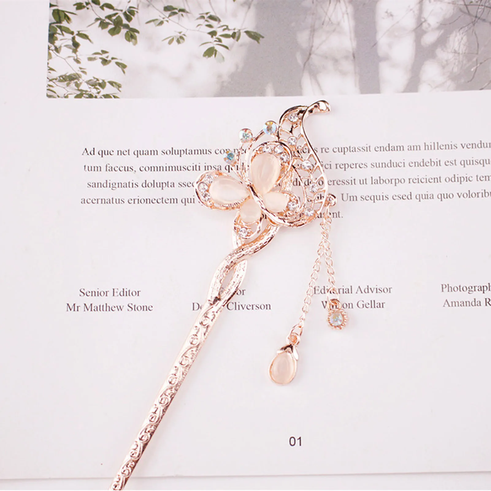 Chinese Style Hair Stick Hairpin Ethnic Style Rhinestones Crystal Hair Chopstick for Chinese Hanfu Cosplay Costume image 6
