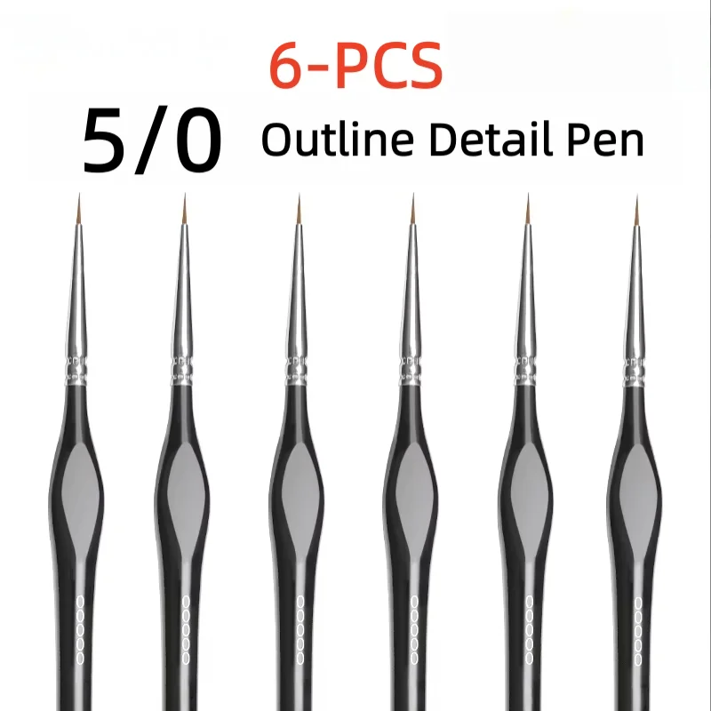 00000 Fine Tip Paint Brush Set for Acrylic, Models, Mini Miniature Detail , Nylon Hair Thin Extra Fine Paintbrushes