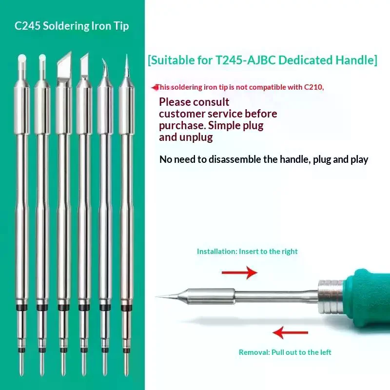 C210 C245 Soldering Iron Tips Universal T245 Handle For I IS K SK 2C 3C Soldering Station Phone Repair Tools