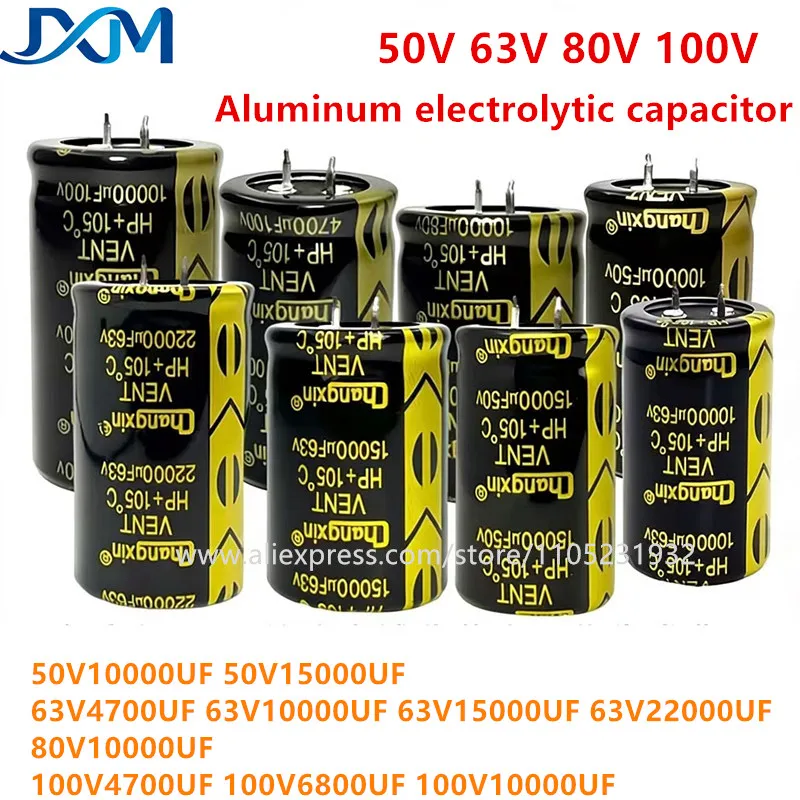 2pcs/lot New bumblebee electrolytic capacitor 50V10000UF 15000UF 63V4700UF 10000UF 15000UF 22000UF 80V10000UF 100V4700UF 6800UF