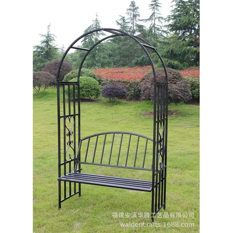 Nordic outdoor wrought iron arch flower stand garden courtyard arch balcony leisure chair arched vine climbing frame seat