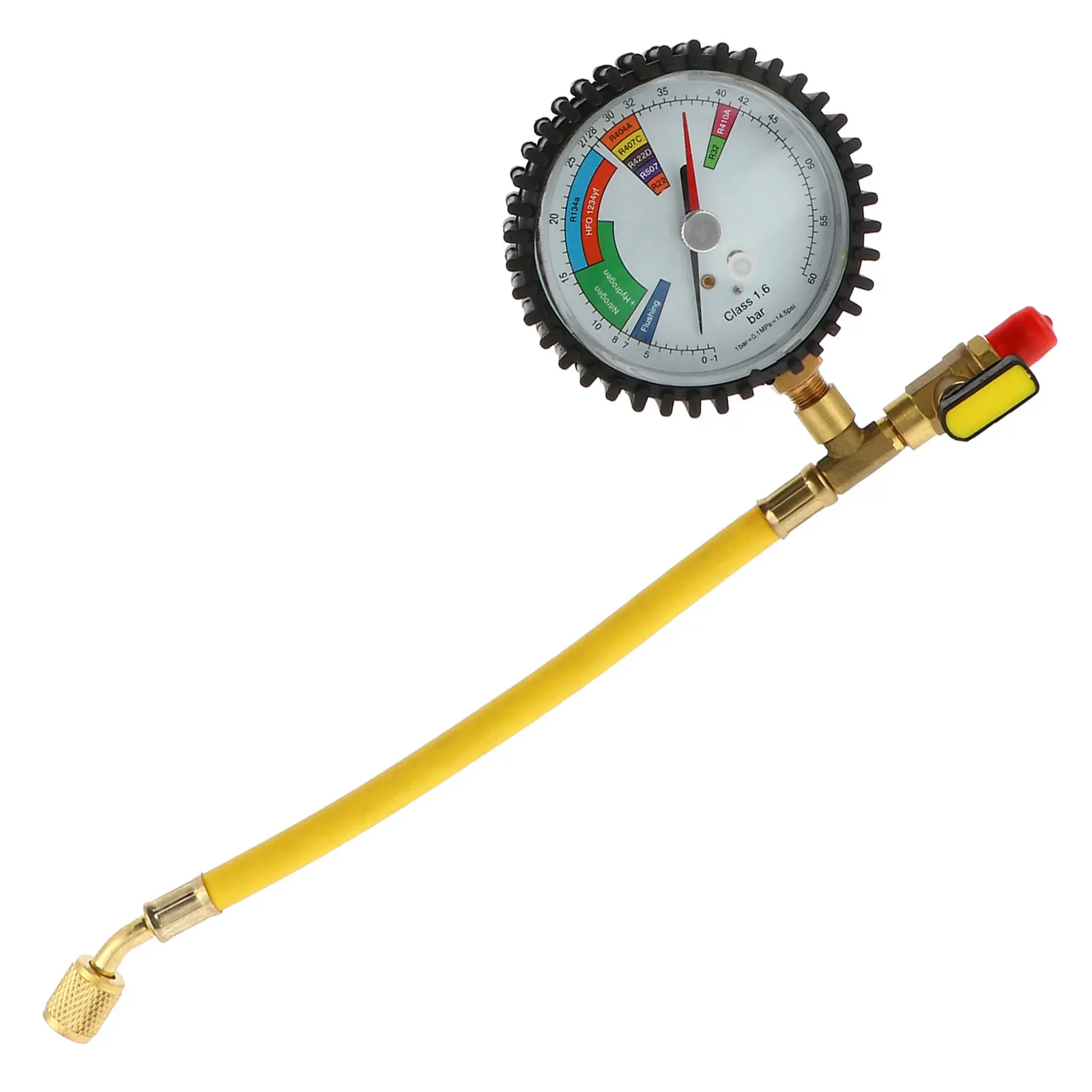 Nitrogen Pressure Test Gauge Accurate Spherical Structure Valve for Air Conditioning Refrigeration Test Table Refrigerant Tester
