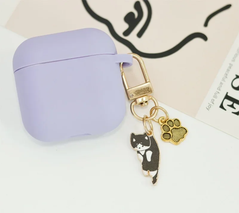 Dripping Oil Cute Cat Keychain Unique Key Ring Alloy Kitten Key Buckle Pendant Bag Charms Cartoon Pendant Girls Bag Accessories